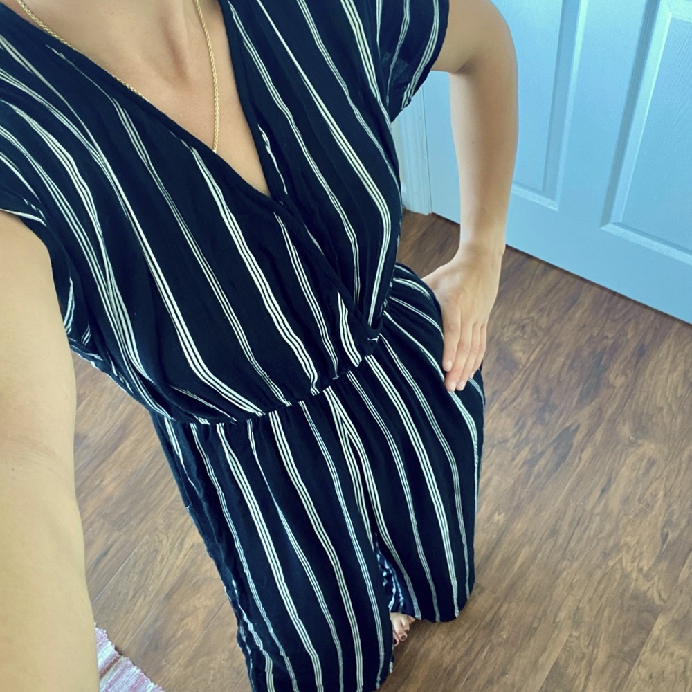 Pin-striped romper